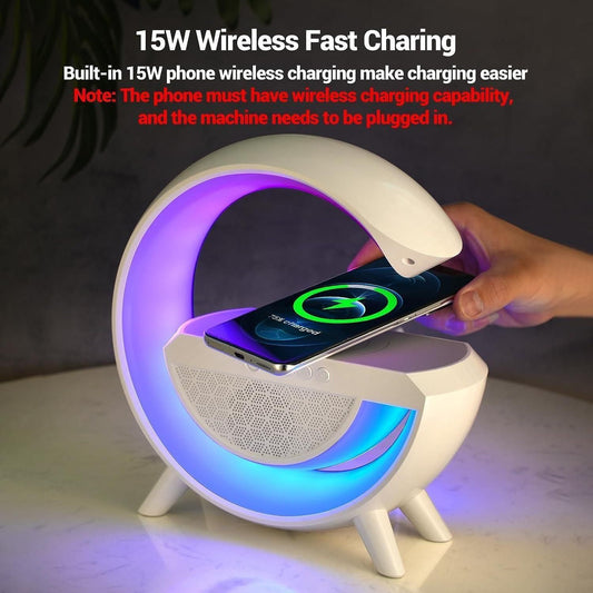 Google Wireless Charging Atmosphere Lamp with Bluetooth Speaker